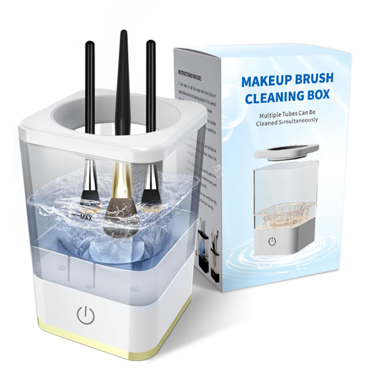 Makeup Brush Cleaner, Neeyer Super-Fast Electric Brush Cleaner Machine Automatic Brush Cleaner Spinner Makeup Brush Tools White