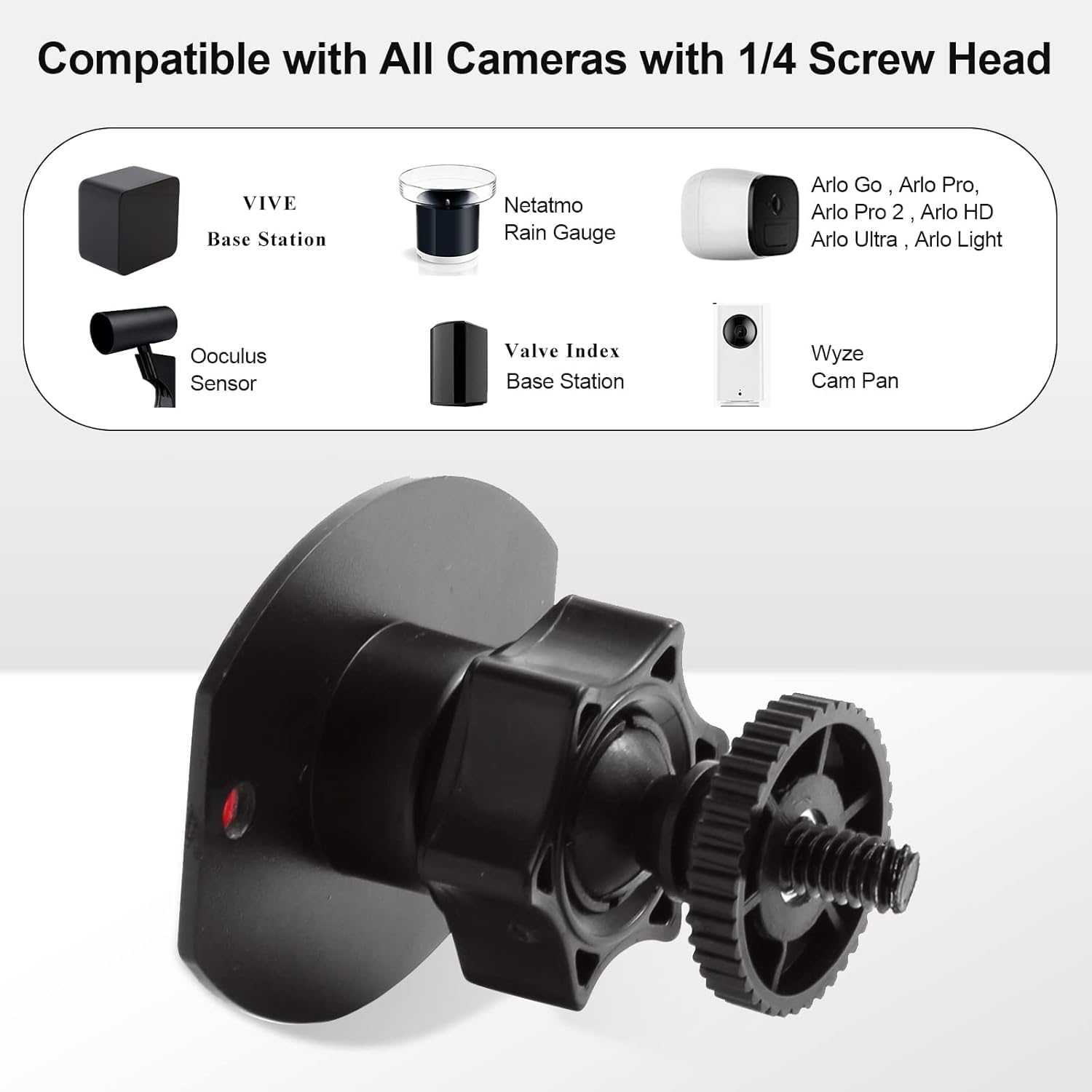 Wall Mount 1/4 Screw Mini Tripod Stand Holder for Valve Index/for HTC Vive/for Vive PRO Base Station-Equipped with Strong Double- Sided Adhesive and Screw Set-Drill or Adhensive at Your Own Choice