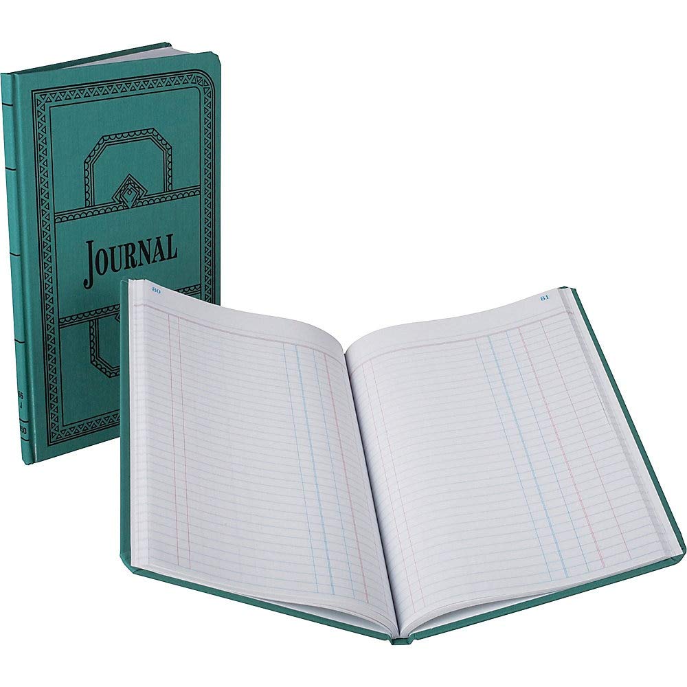 Boorum & Pease 66 Series Account Book, Journal Ruled, Green, 150 Pages, 12-1/8" x 7-5/8" (66-150-J) , Blue
