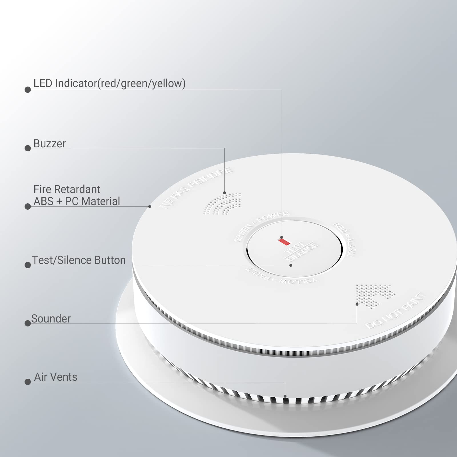 SITERWELL WiFi Smoke Detector, Smart Smoke and Carbon Monoxide Detector with Auto-Check, 2.4G WiFi Smoke Detector and Carbon Monoxide Detector Combo Conforms to UL 217 & UL 2034 Standards, 1 Pack