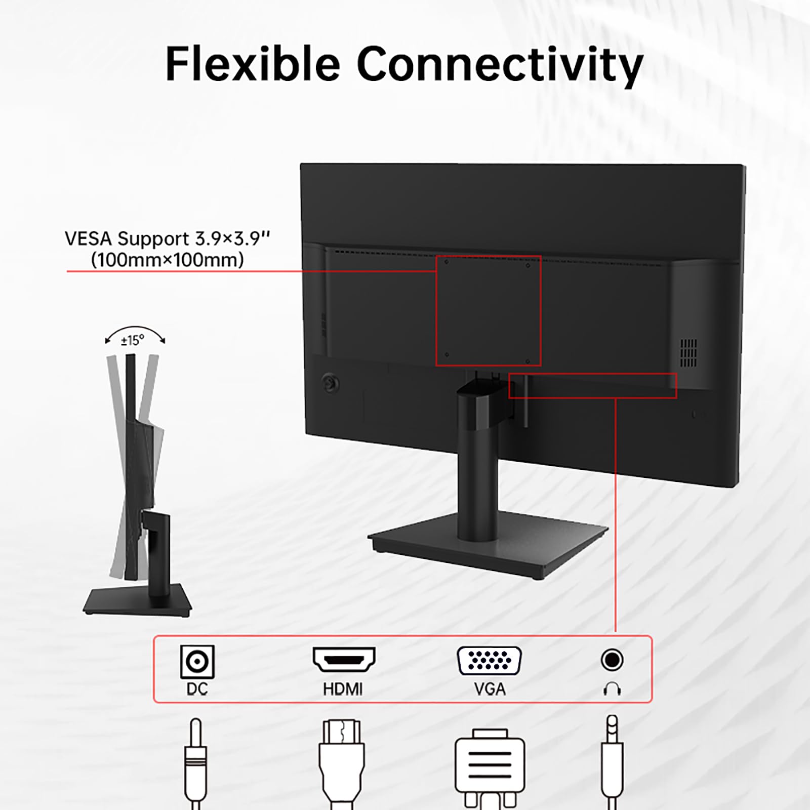 KTC 24 inch Monitor - 1080P Monitor, 100Hz FreeSync Gaming Monitor with HDR10,VESA Mountable, Adjustable Tilt, ZeroFrame Design, HDMI,VGA,Earphone Ports, PC Monitor Work Monitor for Office