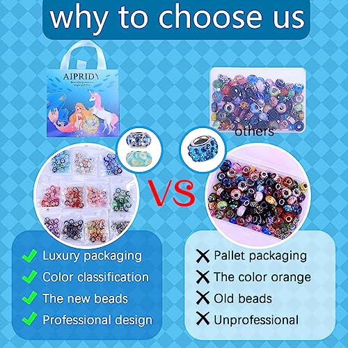 Assortment European Large Hole Spacer Beads,Fairy Garden Beads Rhinestone Craft Beads for DIY Charms Bracelet Jewelry Making (12 Style+Pendants)