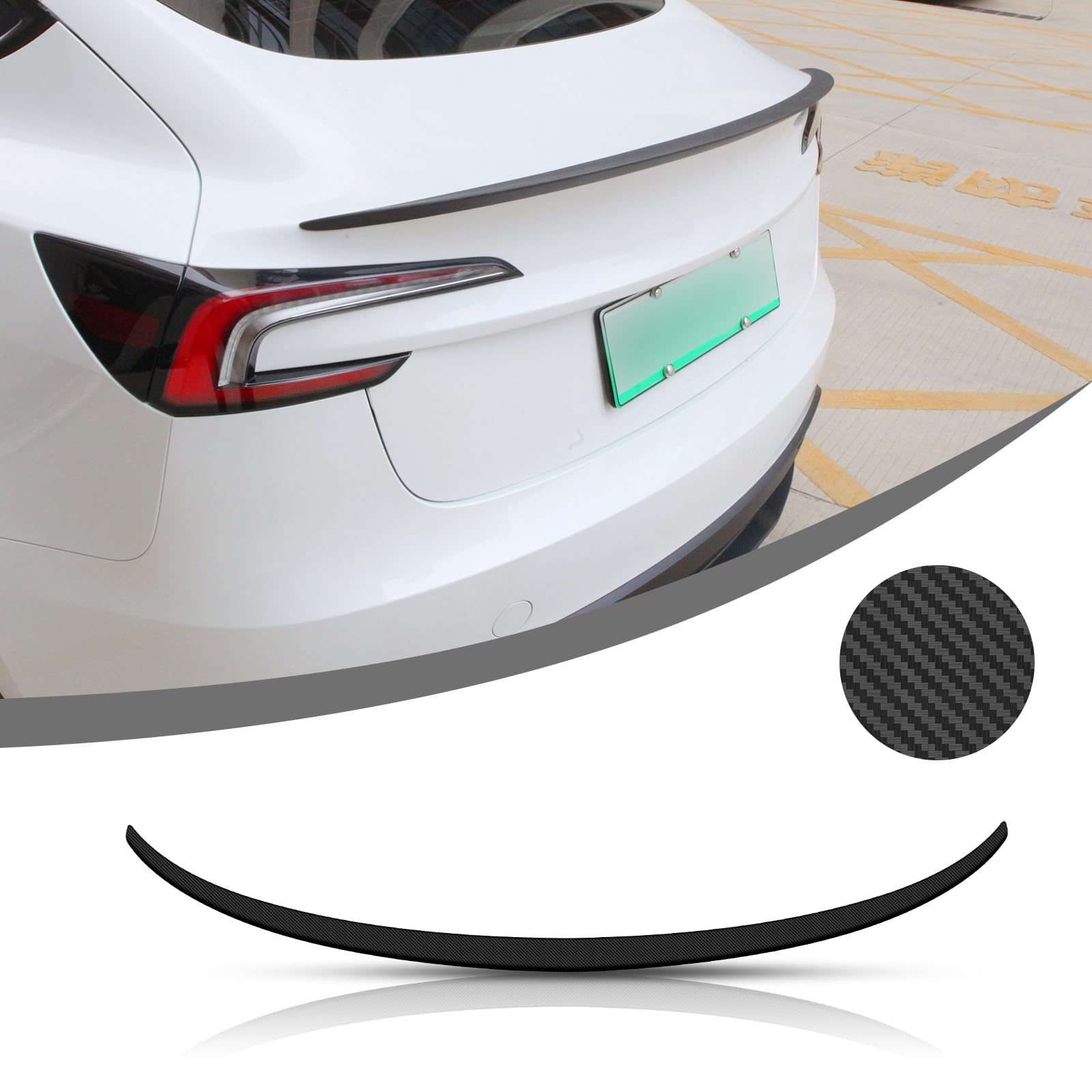 HEENVN Fit for Tesla Model Y/3 Spoiler Rear Wing 2020-2024 Rear Trunk Lip,【Matte Black】 Version Sporty Appearance Tesla Model Y Accessories Trunk Spoiler