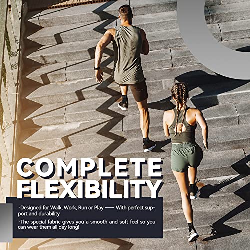 Lusenone Ankle Brace for Women & Men (Pair), Compression Ankle Sleeve- Best Ankle Support Socks for Plantar Fasciitis, Sprained Ankle, Achilles Tendonitis, Foot Pain Relief, Running,Sports