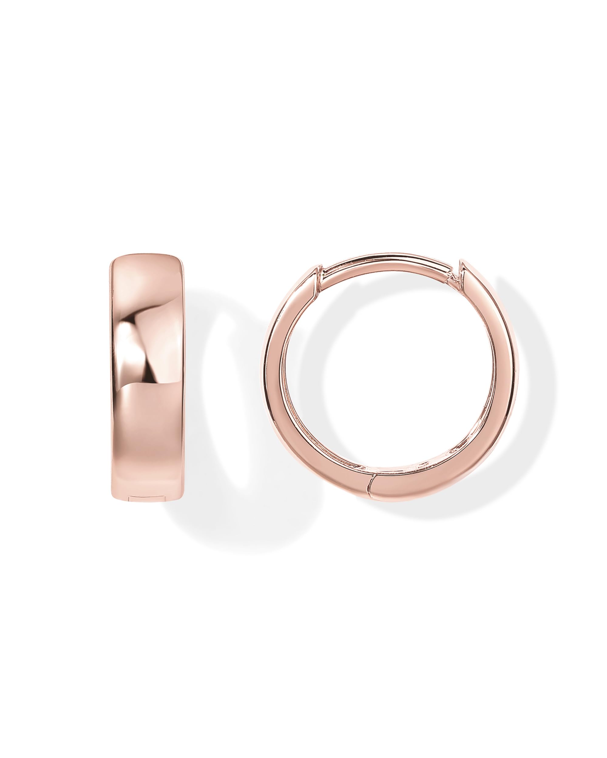 PAVOI 14K Rose Gold Plated Sterling Silver Post Huggie Earrings | Small Hoop Earrings |Gold Earrings for Women