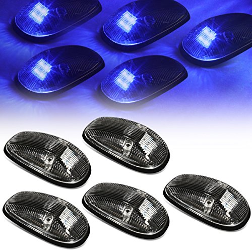 DNA Motoring CBL-DR99-BK-B Blue LED Cab Roof Top Marker Lights X 5