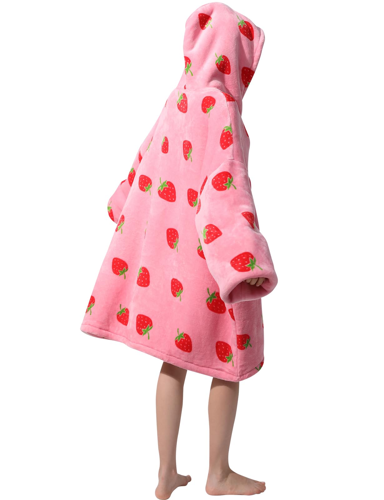 Dietersler Wearable Blanket Hoodie For Women, Strawberry Oversized Blanket Hoodie, Warm Cozy Blanket Sweatshirt, Sherpa Hooded Blanket, Birthday Gifts for Women, Sister, Teen Girl, One Size for All