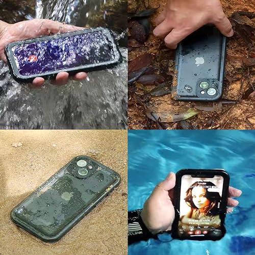 JoniSerl for iPhone 15 Case Waterproof,Shockproof Dustproof IP68 Waterproof iPhone 15 Case Built-in Screen Protector Charging Magnetic Ring for iPhone 15 Case Cover Black