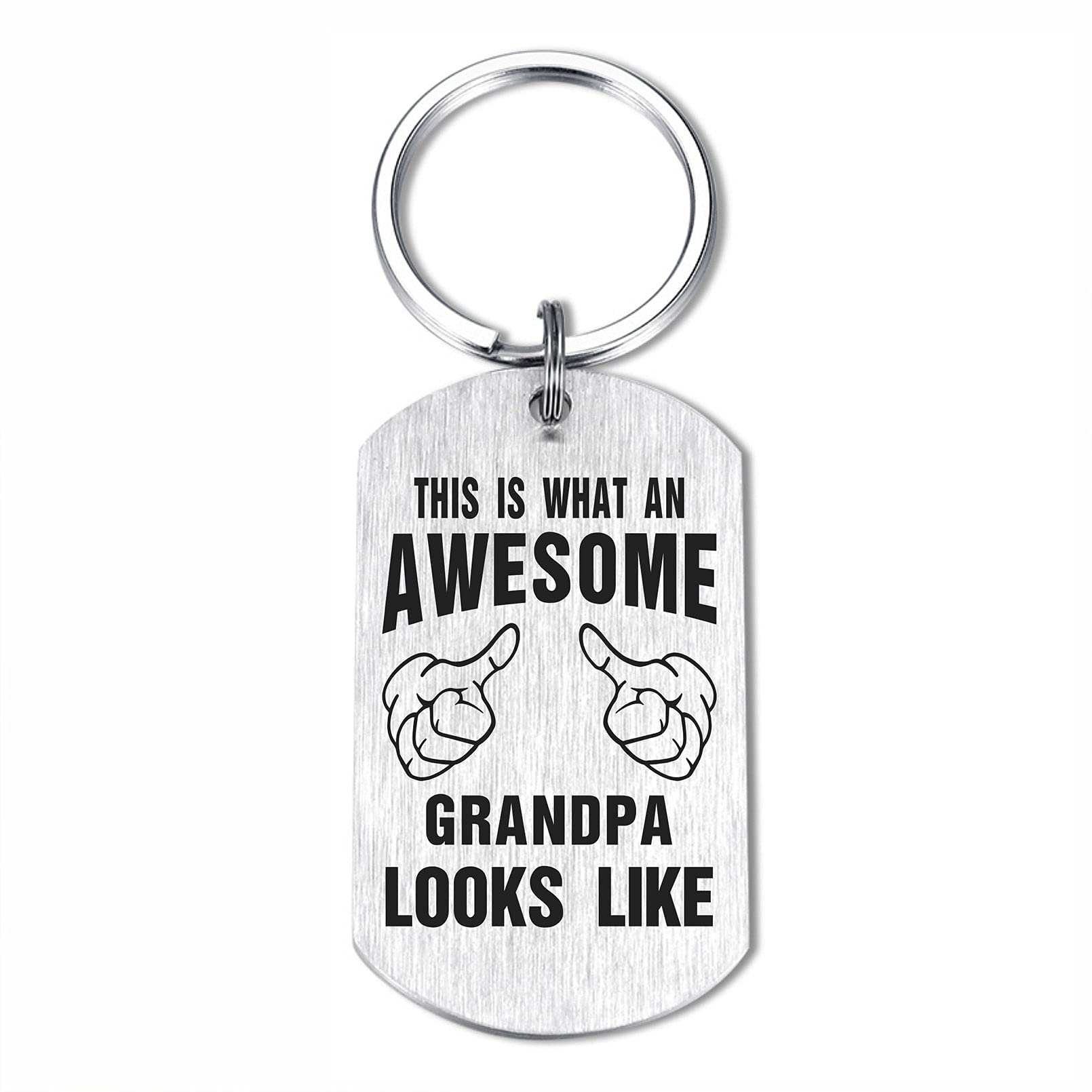 ABNTY Awesome Grandpa Gifts, Best Grandpa Keychain, Appreciation Gifts for Grandpa Grandfather