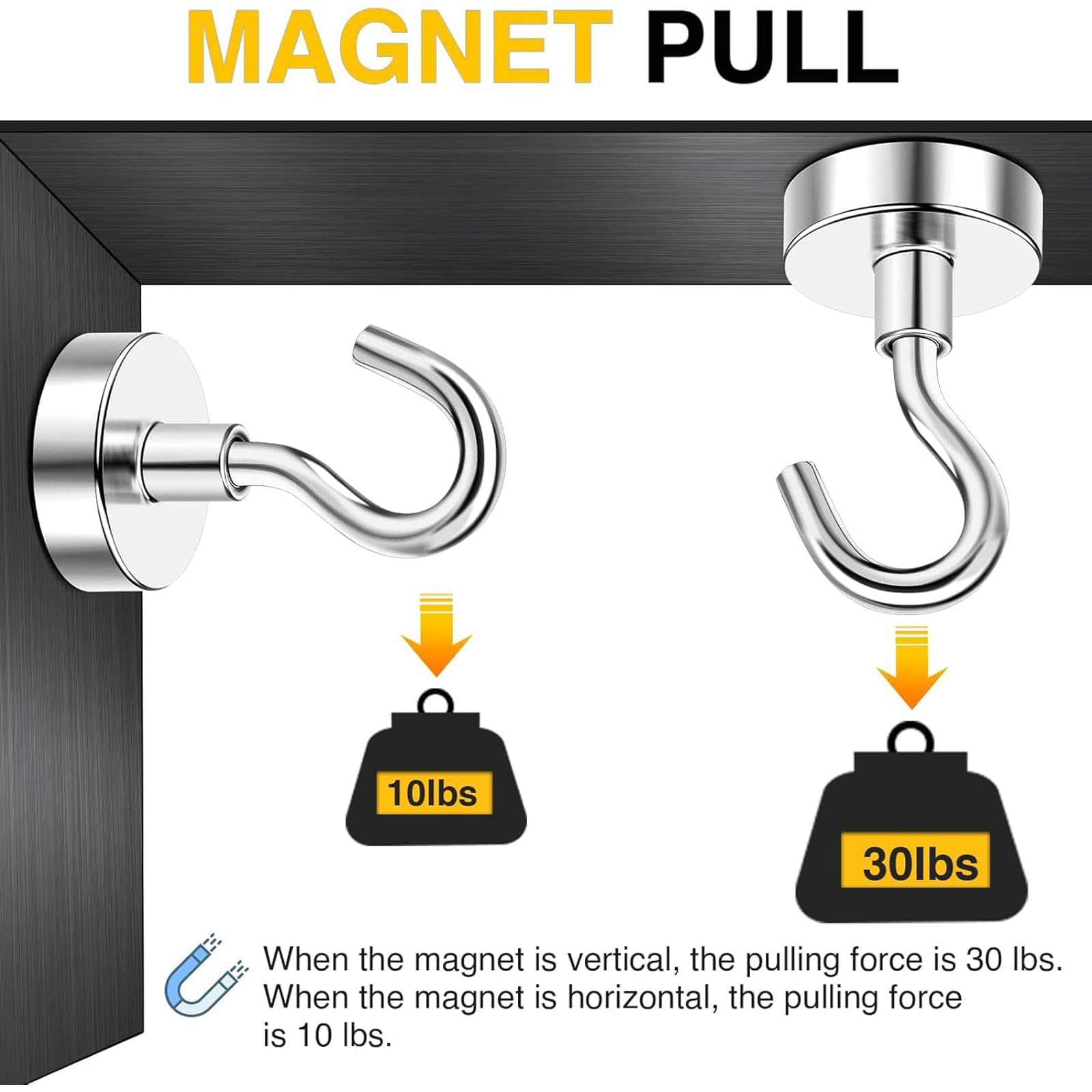 DIYMAG Magnetic Hooks, 30lbs+ Magnet Hook 2026 Cruise Cabin Ship Essentials N52 Heavy Duty Strong Magnets Refrigerator Fridge Hanging for Classroom Beach Vacation Kitchen Grills Home 6 Pack
