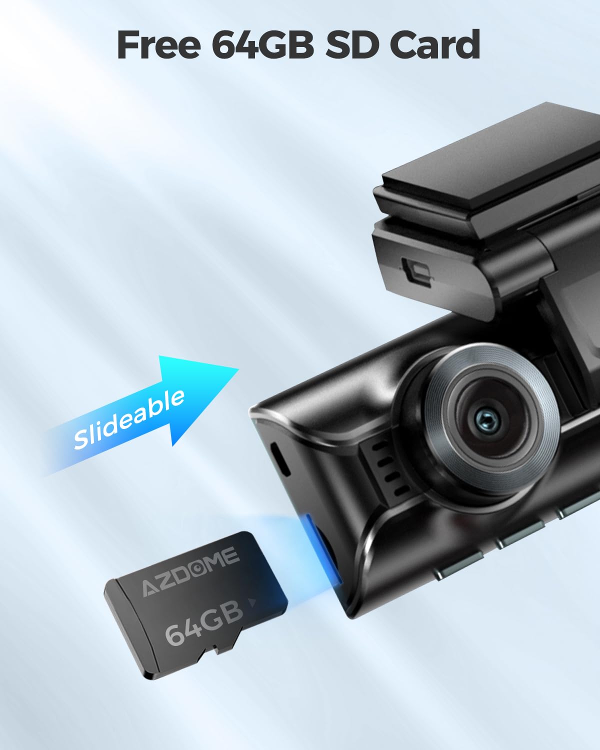 AZDOME M550 Pro 4K Dash Cam Front and Rear, Free 64GB Card, 5GHz Wi-Fi GPS Car Camera, 3.18'' IPS Screen Dashcam, APP Control 150° Wide Angle, WDR Night Vision, G-Sensor Parking Mode