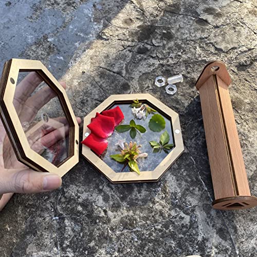 Natural DIY Kaleidoscope Kit, New Wooden Magic Rotating Kaleidoscope Making Set for Nature Lovers, Best Gift, Outdoor Classic Handmade Education Toys for Kids(1 Pc)