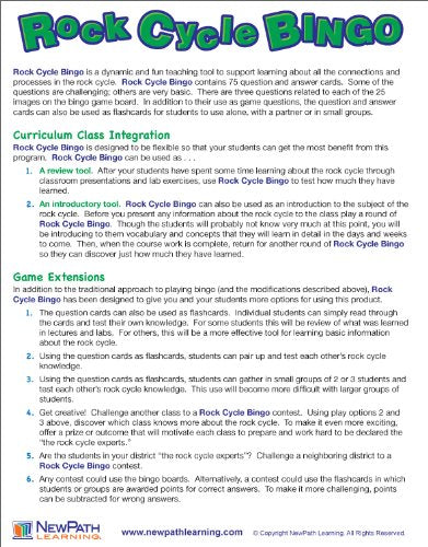 NewPath Learning - 24-6017 Rock Cycle Bingo Game, Grade 5-9