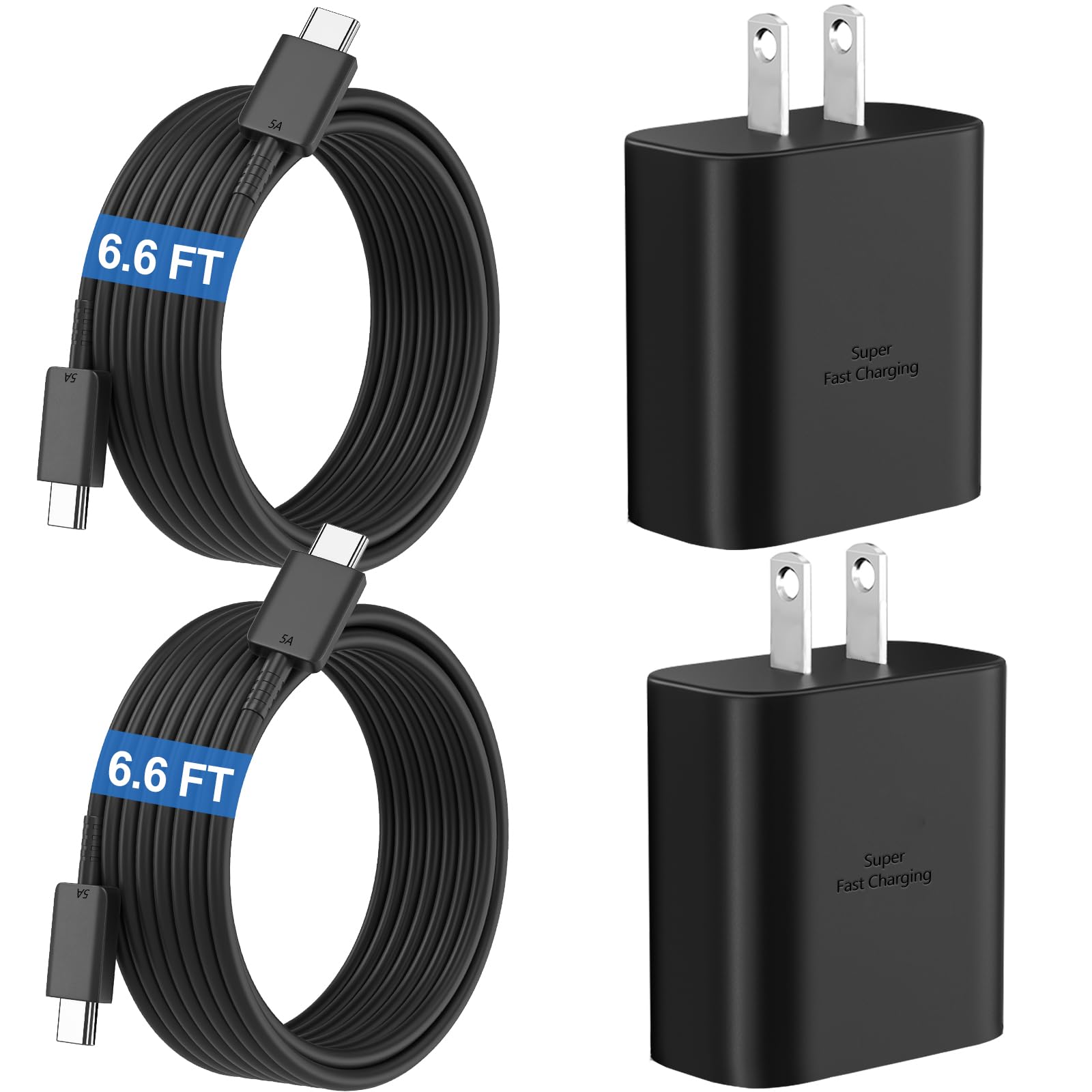 45W Samsung Super Fast Charger USB C Android Phone Charger Fast Charging Block with 6.6FT Type C Charger Cord for Samsung Galaxy S24 Ultra/S24/S24+/S23 Ultra/S23/S23+/S22/S21/S20/Note 10/20,Galaxy Tab
