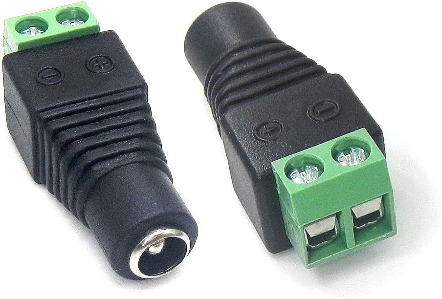 CRIVERS 20Pc Male and 20Pc Female 2.1x5.5mm DC Power Cable Jack Adapter Connector Plug Led Strip CCTV Camera Use 12V+20Pc Coaxial Camera Vedio BNC Male Balun Connector for Coax CAT5 to CCTV(60 Pc)