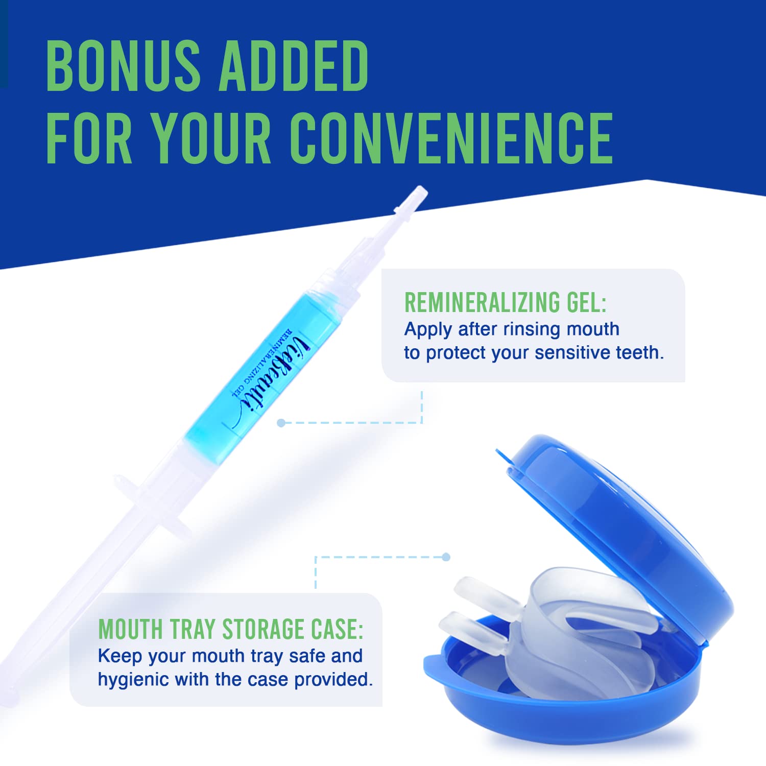 VieBeauti Teeth Whitening Kit - 5X LED Light Tooth Whitener with 35% Carbamide Peroxide, Mouth Trays, Remineralizing Gel and Tray Case - Built-in 10 Minute Timer Restores Your White Smile Mint