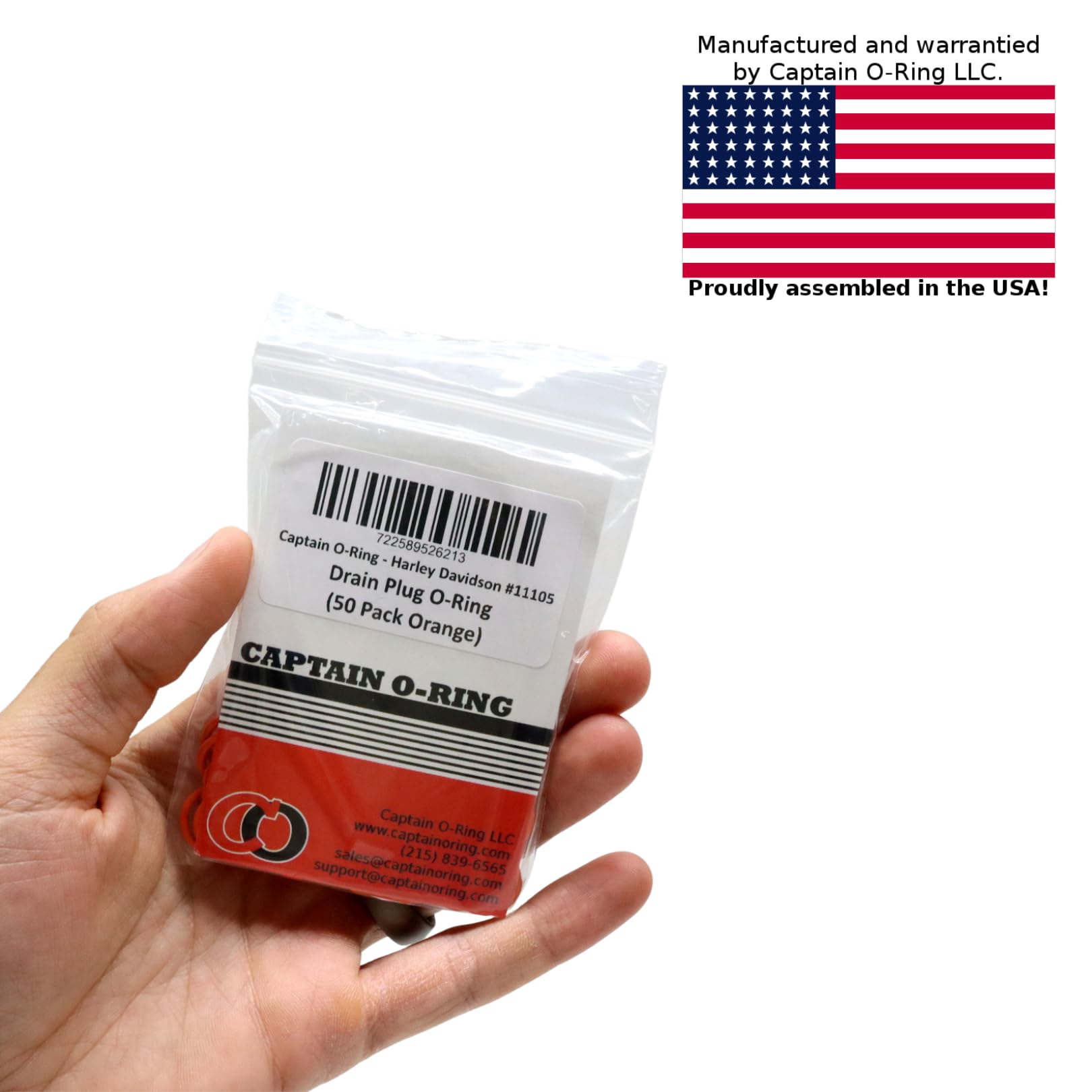 50 Pack - #11105 O-Ring Replacement for Harley Davidson Oil Drain Plug Oring (Orange Color)
