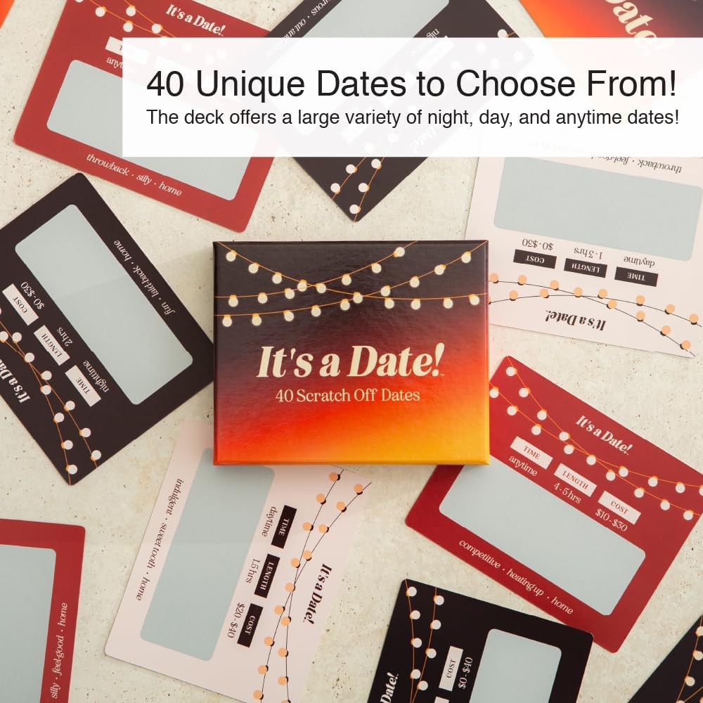 It's a Date!, 40 Fun and Romantic Scratch Off Date Ideas for Him, Her, Girlfriend, Boyfriend, Wife, or Husband, Perfect for Date Night, Special Couples Gift for Anniversaries, Birthdays & More!