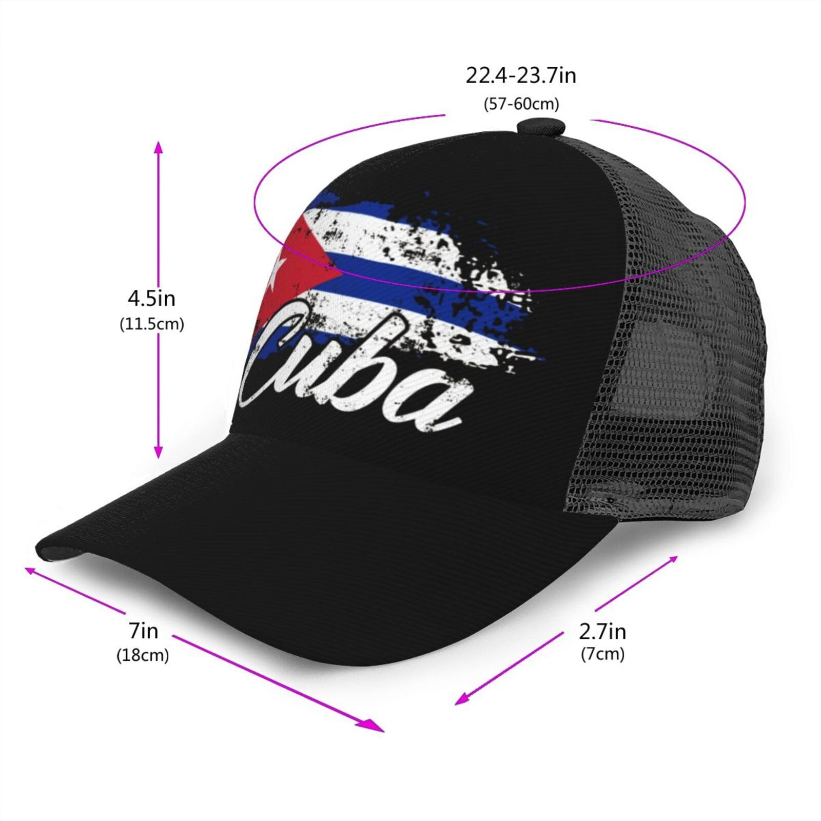 Cute Funny Cuba Flag Hat Men Women Adjustable Flag Baseball Hat Outdoor Cap for Women Men