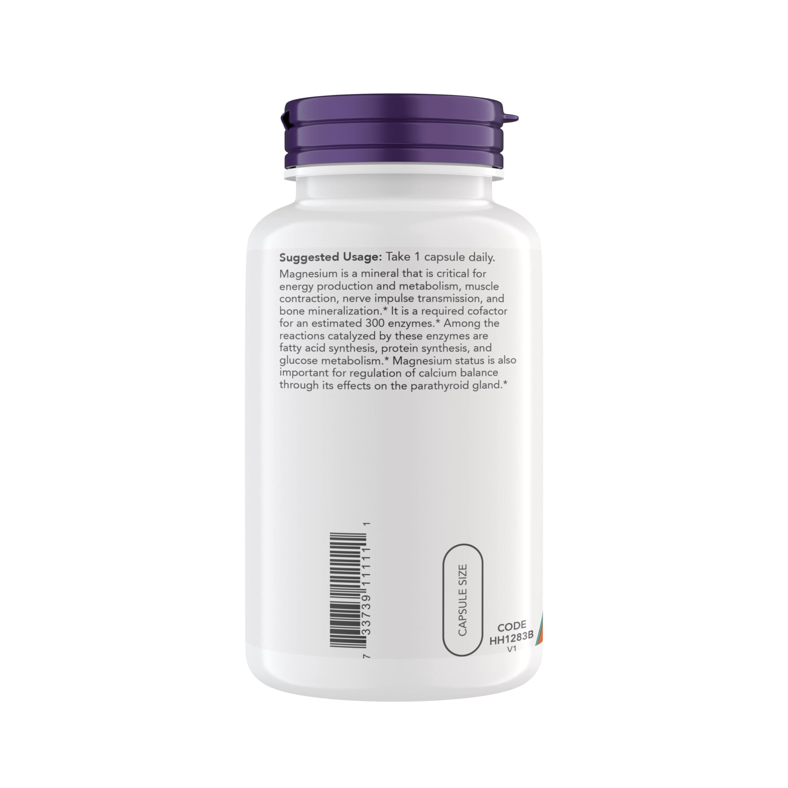 NOW Supplements Magnesium 400mg - Enzyme Function*, Nervous System Support* - Magnesium Supplement for Men and Women, 360 Veg Capsules, Kosher, Vegan, Gluten-Free Magnesium Supplements