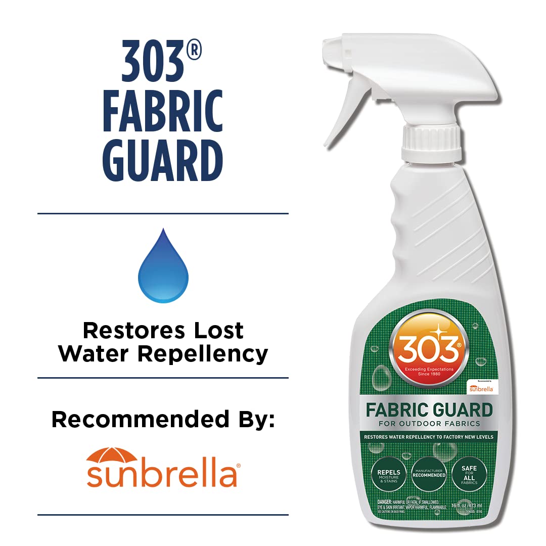 303 Products Fabric Guard - Restores Water and Stain Repellency To Factory New Levels, Simple and Easy To Use, Manufacturer Recommended, Safe For All Fabrics, 32oz (30606CSR) Packaging May Vary
