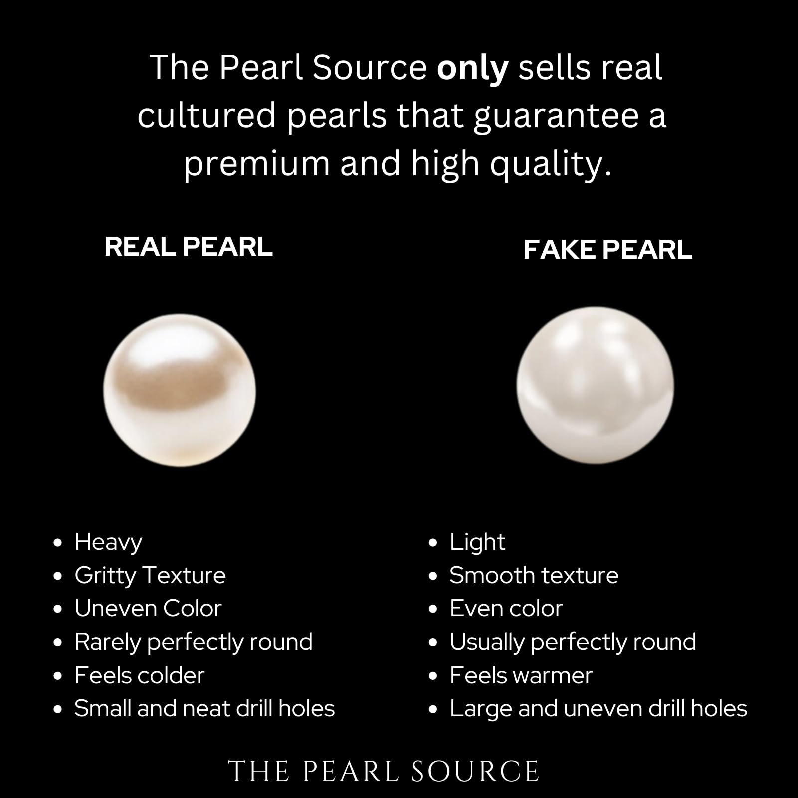 The Pearl Source Real Pearl Necklace & Earrings for Women with 8.5-9.5mm AAAA Quality Round White Freshwater Genuine Cultured Pearl Strand Set with 14K Gold Clasp & Matching Stud Earrings