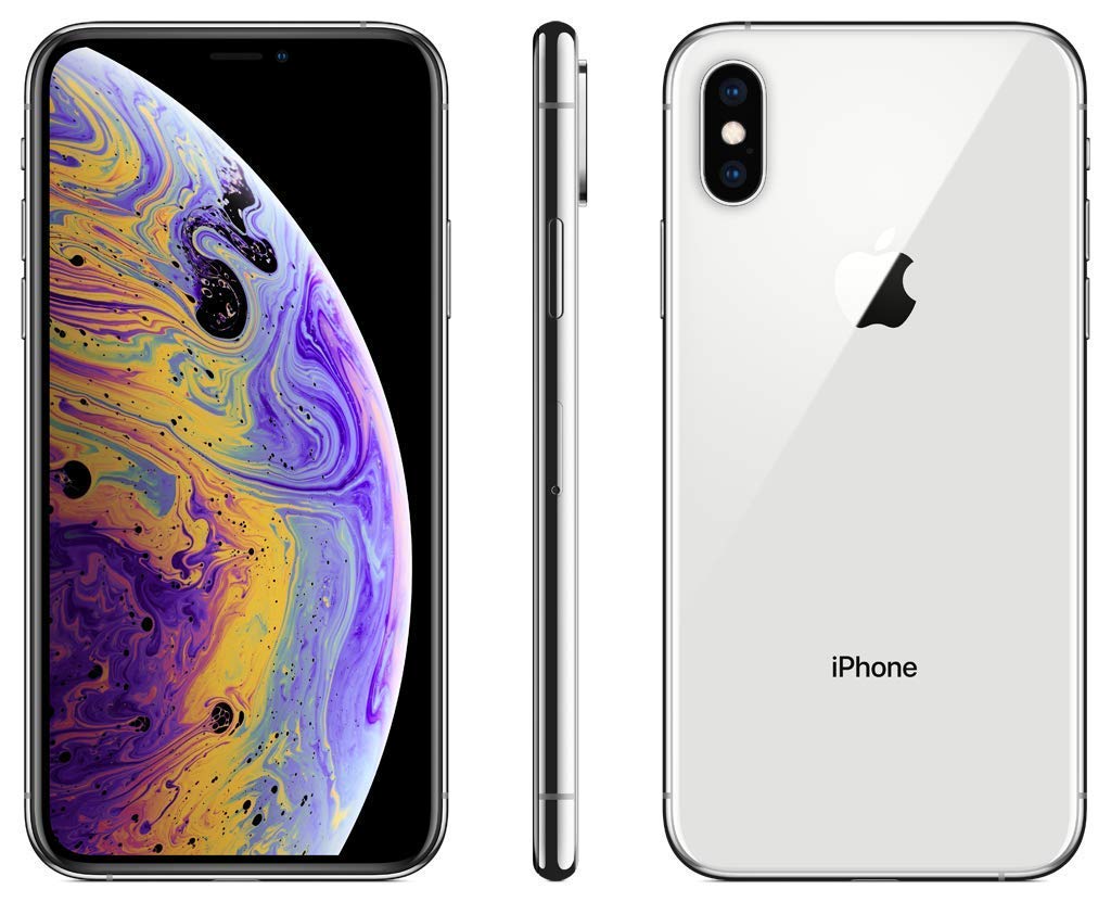 Apple iPhone XS, 64GB, Silver - Unlocked (Renewed)