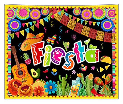 Avezano Fiesta Party Backdrop Mexican Fiesta Theme Birthday Photo Booth Banner Fiesta Luau Cinco De Mayo Party Decorations Summer Pool Fiesta Party Photoshoot Background Supplies (6x5ft)