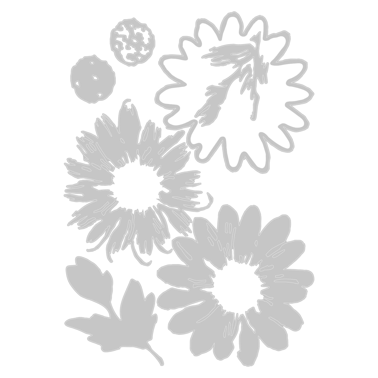 Sizzix Thinlits Die Set 7PK Blossom by Tim Holtz, 666283, Cranberry