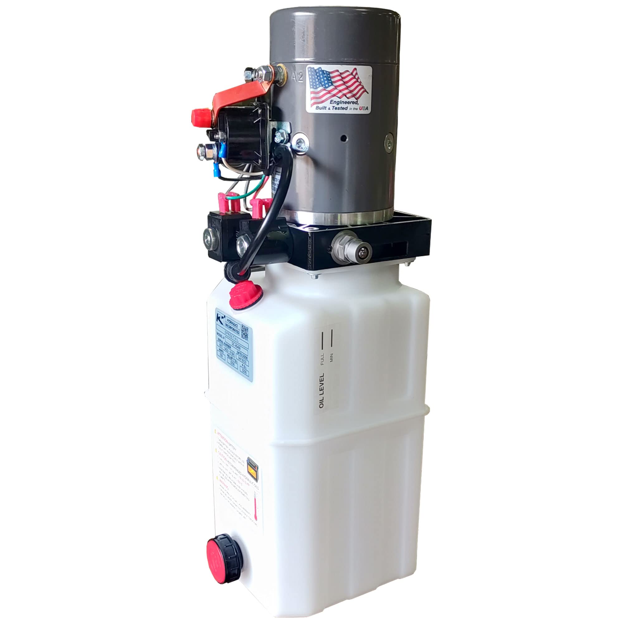 KTI Hydraulics 12V Dump Trailer Hydraulic Pump Power Unit w/ Single Double Acting, 3 Quart