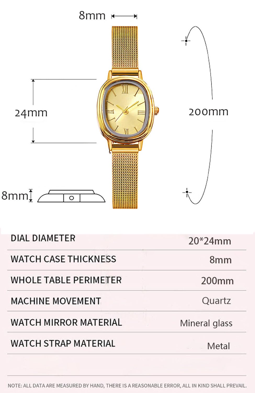 BESTKANG Simple Women Watches Stainless Steel Mesh Strap Waterproof Quartz Wristwatch Fashion Women's Bracelet Watch (White)