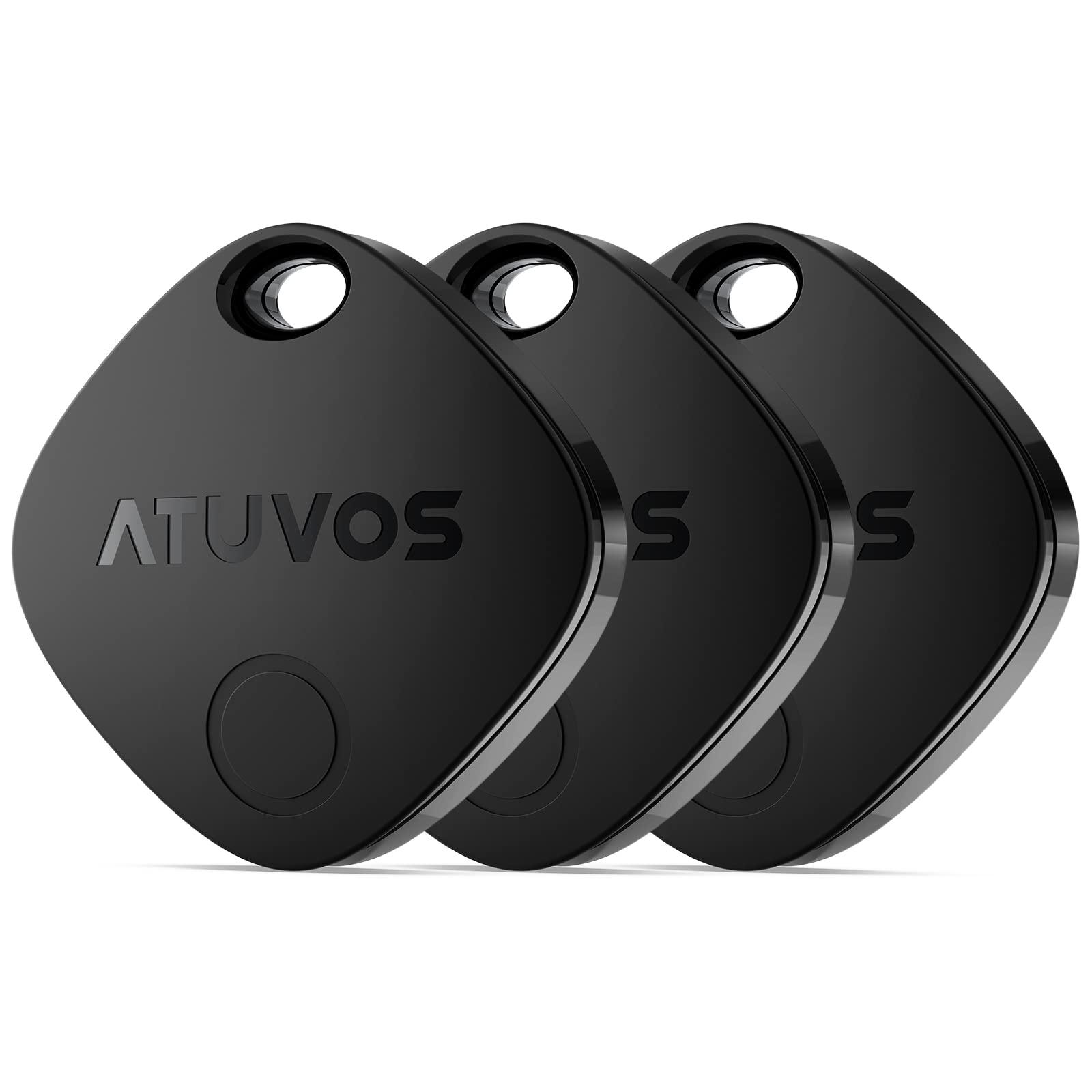 ATUVOS Air Tags-3 Pack, Bluetooth Luggage Tracker Works with Apple Find My (iOS Only, Not for Android), Keys Finder and Item Locator Track Your Keys, Luggage, Backpack, Suitcase, Bags and More (Black)