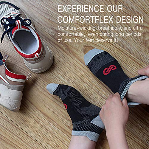 PAPLUS Low Cut Compression Socks for Men and Women, No Show Ankle Running Socks with Arch Support for Plantar Fasciitis, Cyling, Athletic, Flight, Travel, Nurses