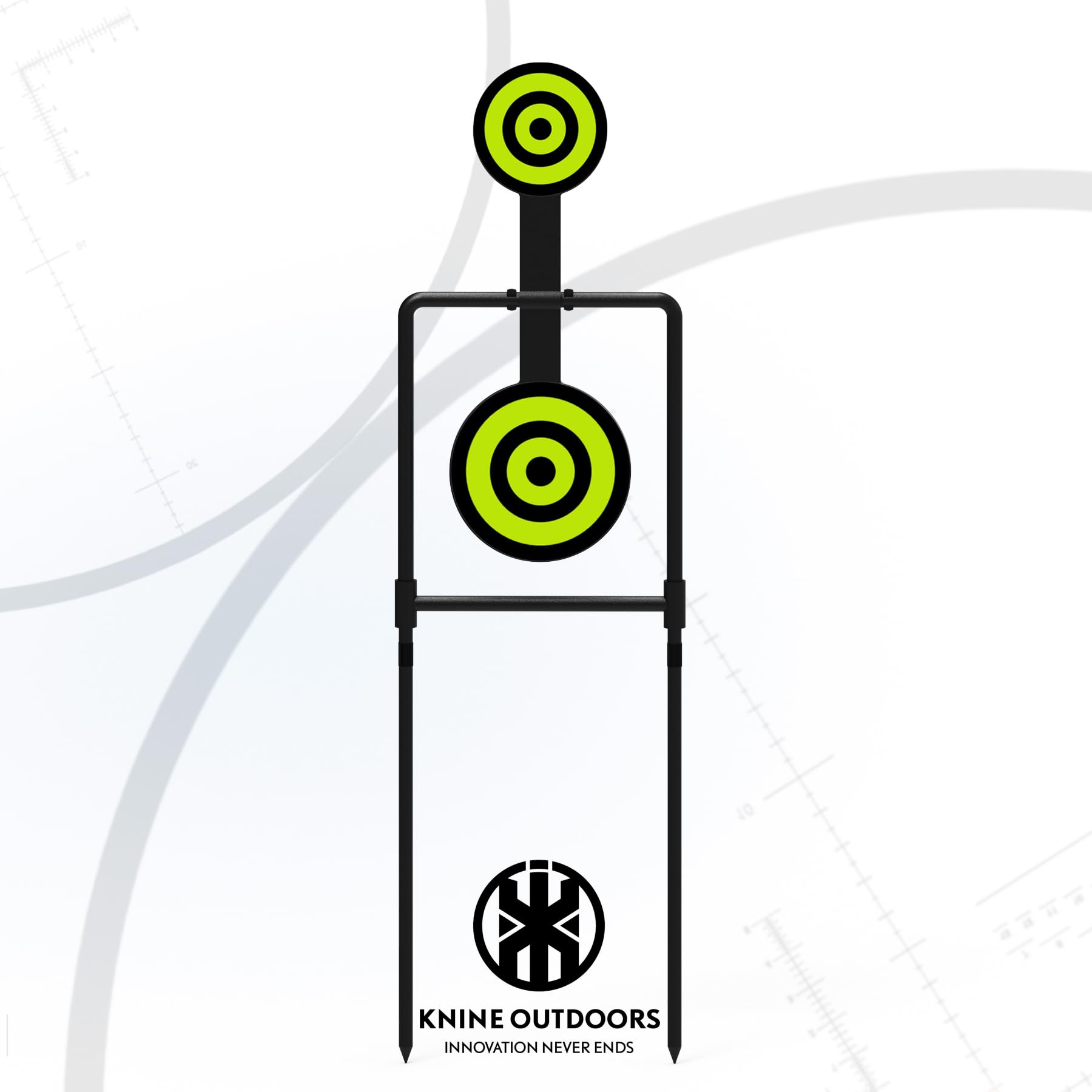 KNINE OUTDOORS 3/8 Inch Thick Double Spinner Shooting Target - Auto Reset Steel Target up to .44 Magnum Centerfire Handguns