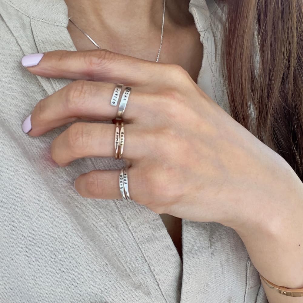 Teeny Tiny Stacking Sterling Silver Ring By Hannah Design Personalized Ring