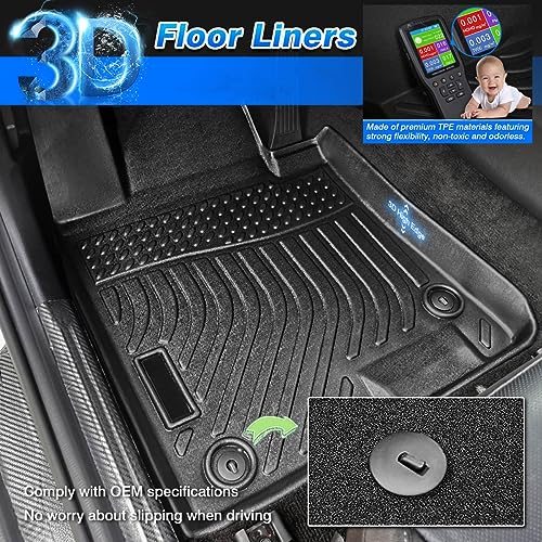 Cartist Floor Mats Custom Fit for Jeep Grand Cherokee L (7 Seater) 2021-2025 Accessories 1st and 2nd Row All Weather Floor Liners Heavy Duty TPE