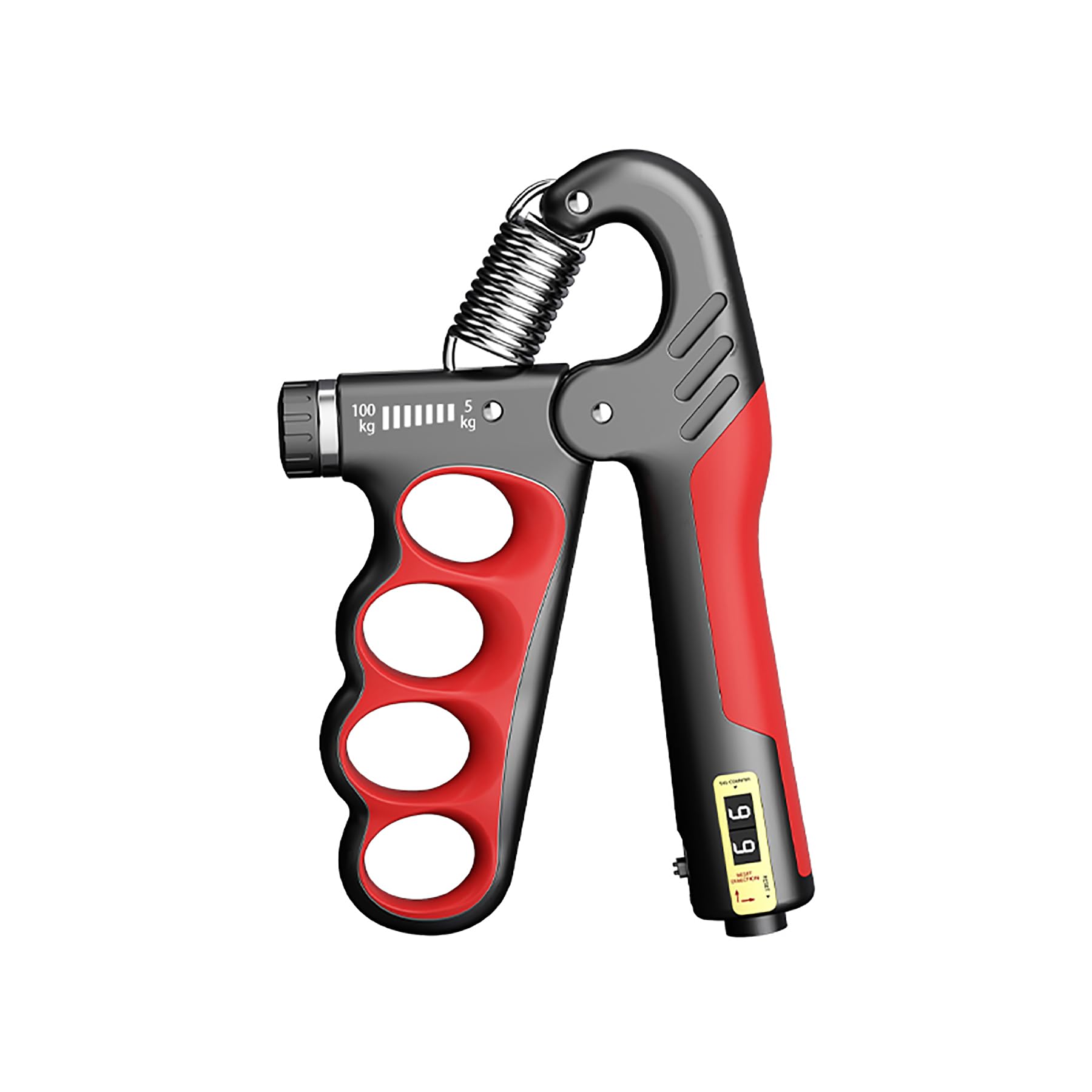 Hiyoga Grip Strength Trainer, Hand Grip Strengthener with Adjustable Resistance 11-220Lbs(5-100KG), Automatic Counter, Ergonomic Design, Forearm Strengthener for Musicians Athletes and Injury Recovery(Red)