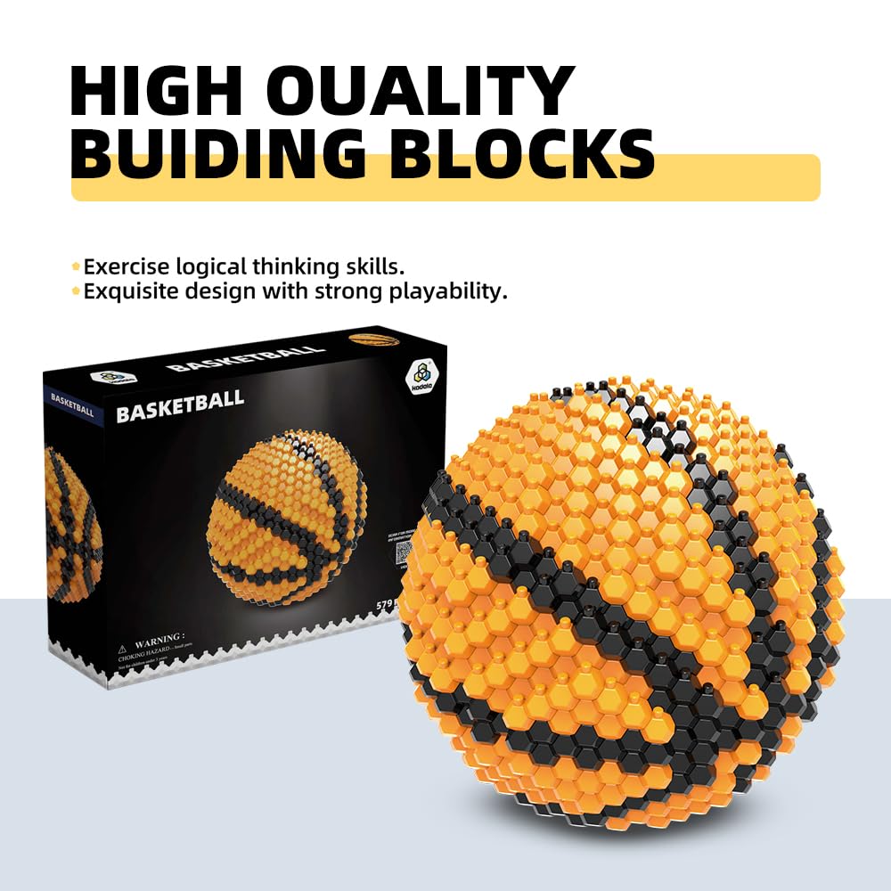 KADELE Basketball Building Block Set, Adults challenging STEM Block Decorations, Miniature 3D Educational Toys for Ages 14 15 16 and Above, (579 Pieces)