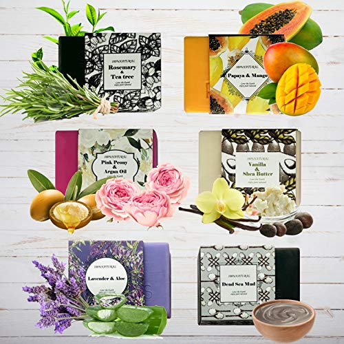 Purelis Handmade Soap Bars Gift Set. 6 Pc Natural Soap Set. Artisan Crafted Soap Bars with Essential Oils. Soap Gift Set for Women - Bath & Body Gift for Her!