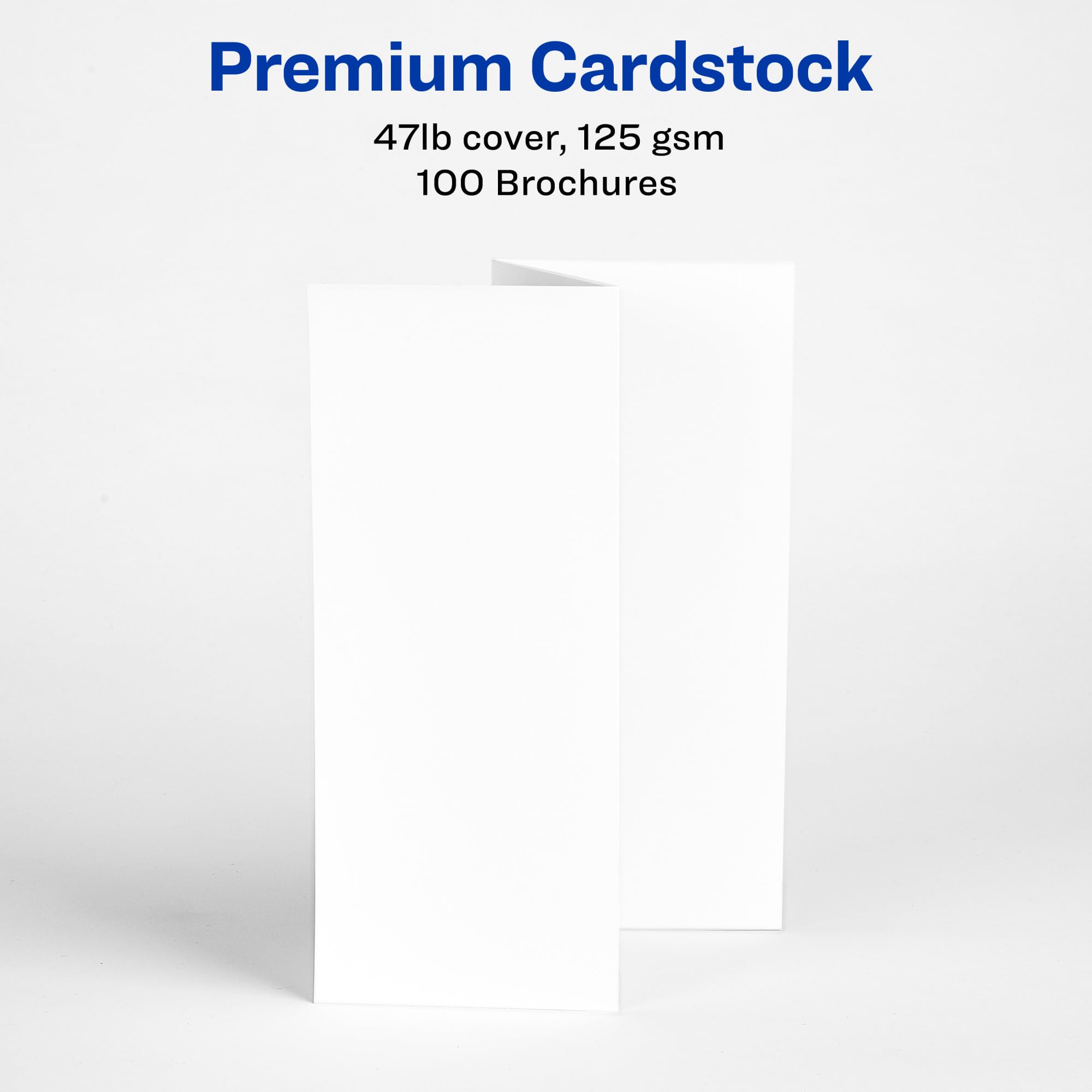 Avery Printable Tri-Fold Brochures with Mailing Seals, 8.5" x 11", Matte White, 100 Blank Brochure Paper for Inkjet Printers (08324)