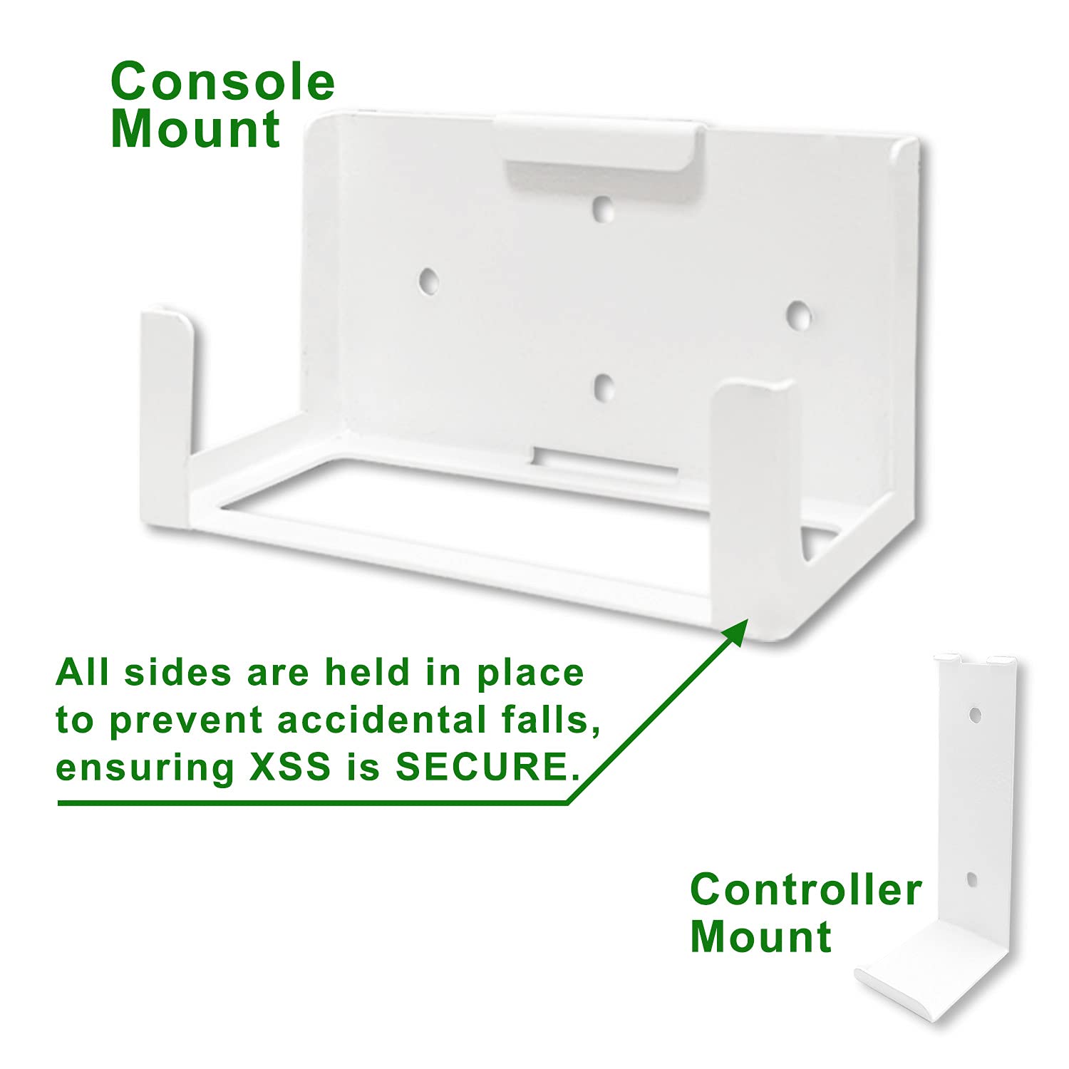 Wall Mount for Xbox Series S (Mount The Console & Accessories on Wall Near or Behind TV Left/Right), Wall Shelf Bracket Kit for XSS System