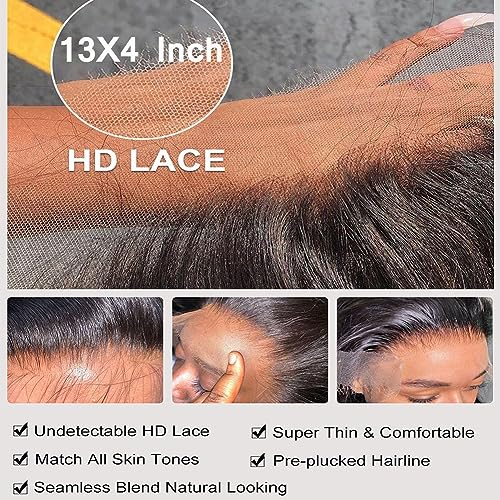 BestFun Body Wave Lace Front Wigs Human Hair Pre Plucked 200 Density Glueless HD Lace Frontal Wigs Human Hair 13X4 Body Wave Wig for Women Natural Hairline