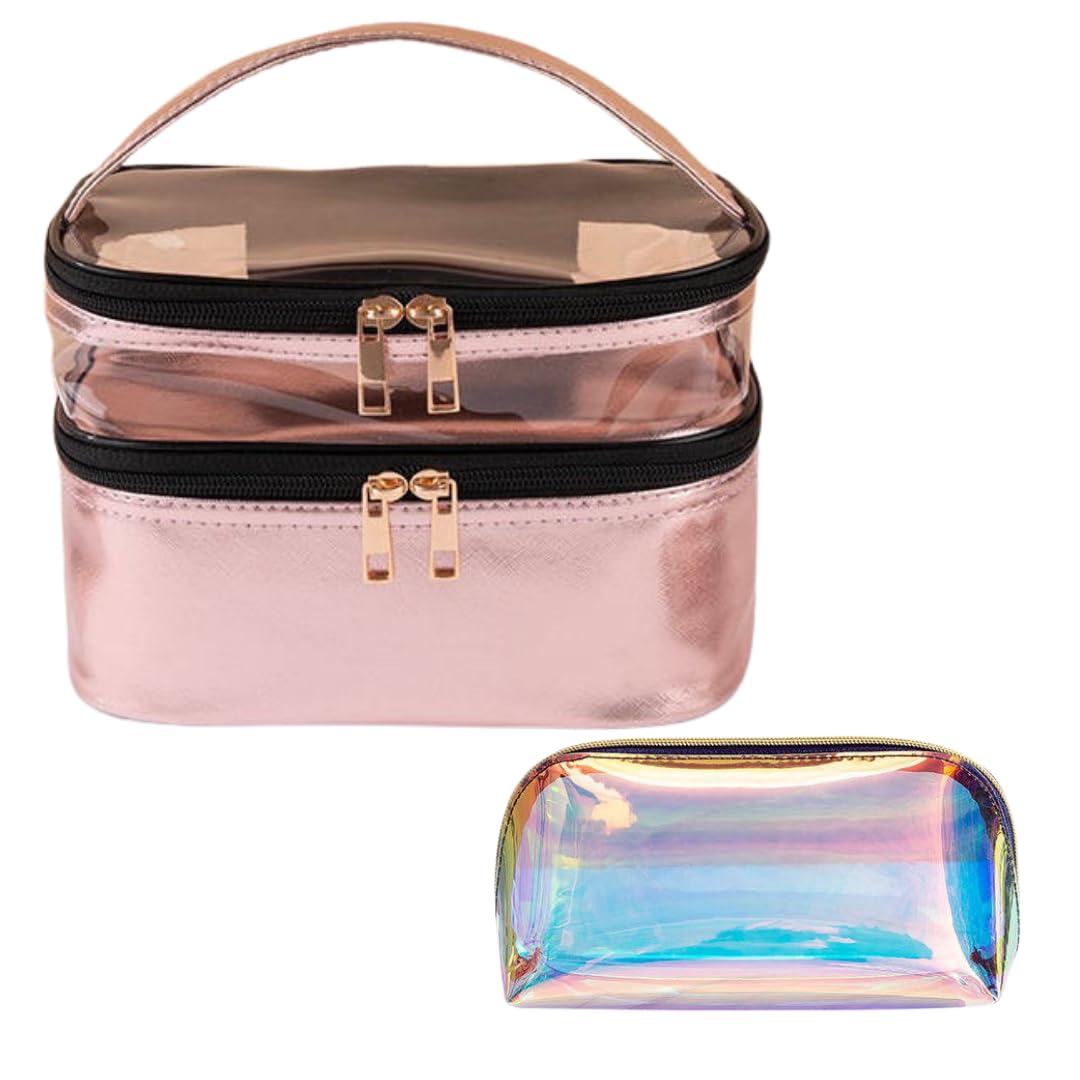 LuXuZs88 Travel in Style Makeup & Toiletry Bag – Includes a Free Mini Cosmetic Pouch! Perfect Travel Makeup Organizer for Women, Skincare Essentials, and Beauty Must-Haves!