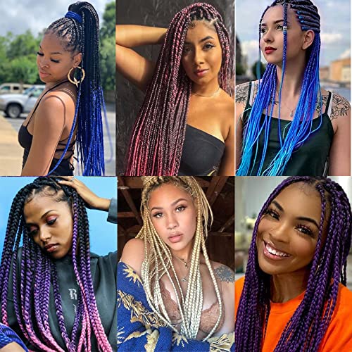 Liang Dian Braiding Hair Pre Stretched Ombre 42 Inch 8 Packs Synthetic Crochet Braids Hot Water Setting Professional Soft Yaki Texture Synthetic Hair Extensions(1B#)