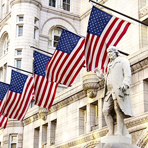 American Flag 10x15, USA Flags for Outdoor Indoor, 300D Heavy Duty Durable, Deluxe Embroidered Stars, Brass Grommets, Sewn Stripes, Vivid Color, Fade Resistant and waterproof (10X15 FT USA FLAG)