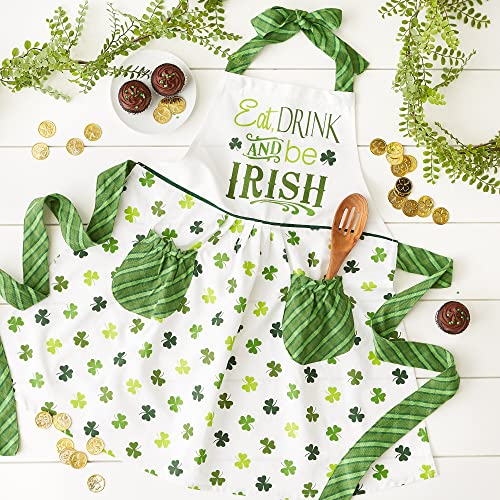 DII Celebrate St. Patrick's Day Kitchen Collection, Apron, Eat Drink & Be Irish