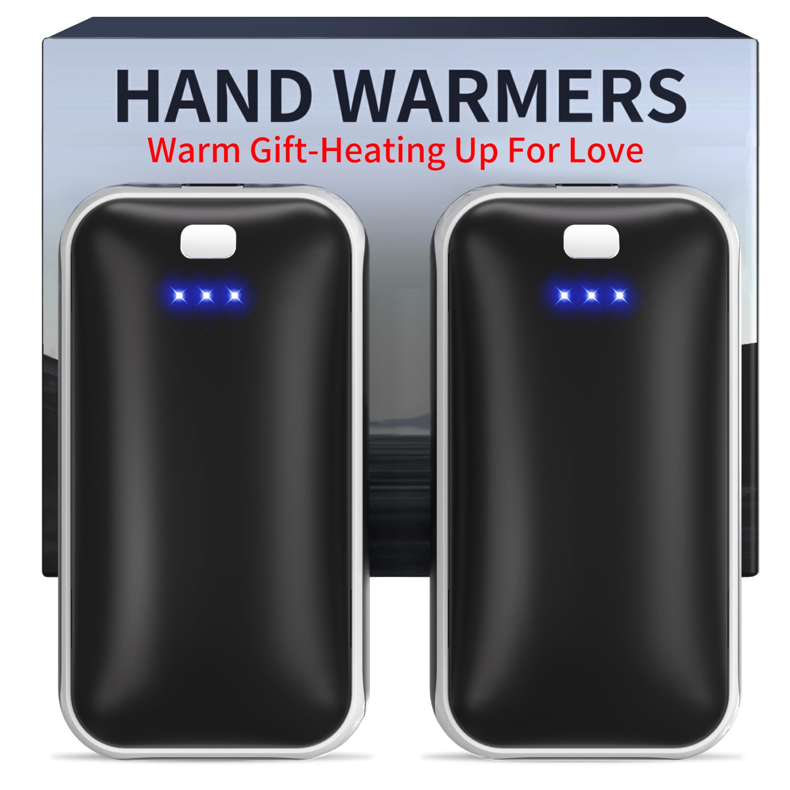 Hand Warmers Rechargeable, 2 Pack Electric Hand Warmer, Reusable Portable Pocket Heater USB Handwarmers, Gifts for Men, Women, Indoor, Outdoor, Hiking, Skiing, Camping, Hunting Accessories