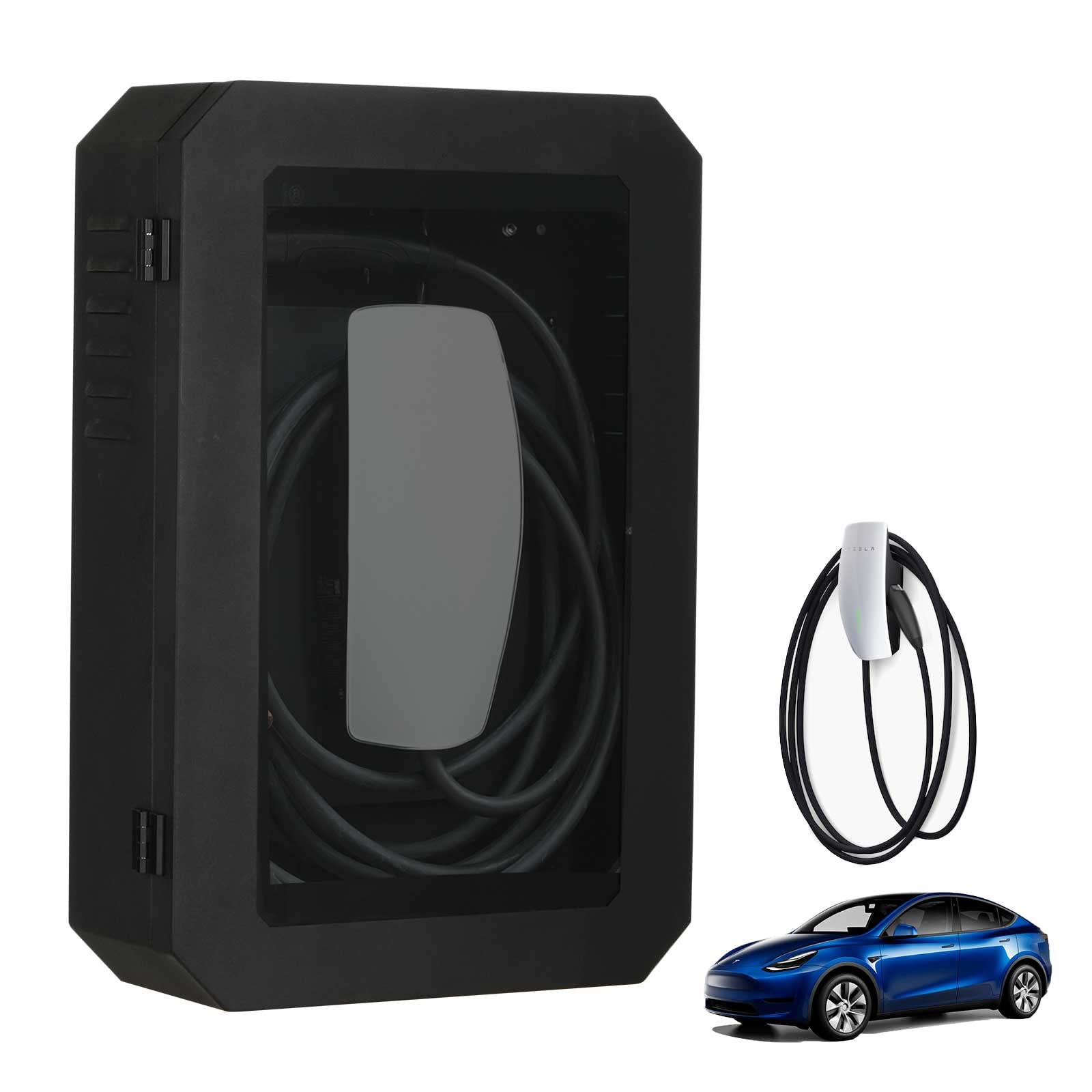 Jawjut Wall Charger Station Box Compatible with Tesla Gen 3 Indoor/Outdoor Cable Organizer Waterproof Dustproof