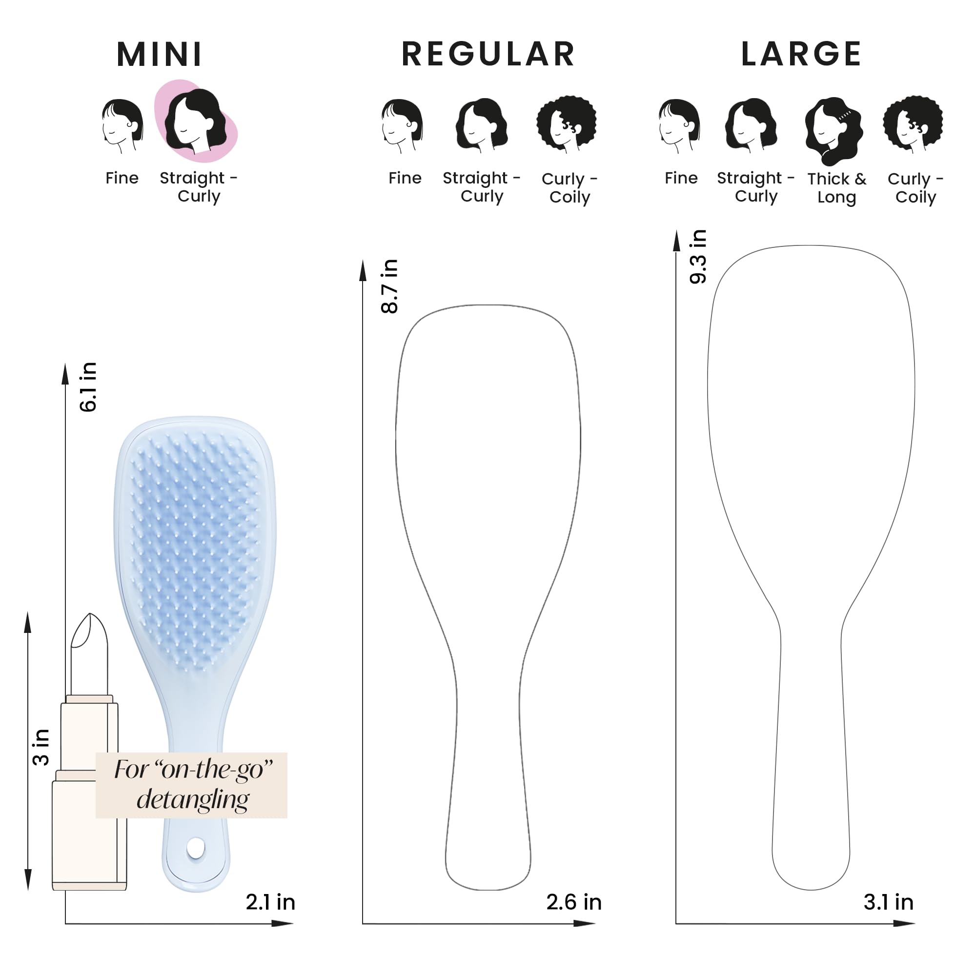 Tangle Teezer Ultimate Detangler Hairbrush, Eliminates Knots & Reduces Breakage, Mini Hair Brush for Travel, Small Hands & All Hair Types, Digital Lavender