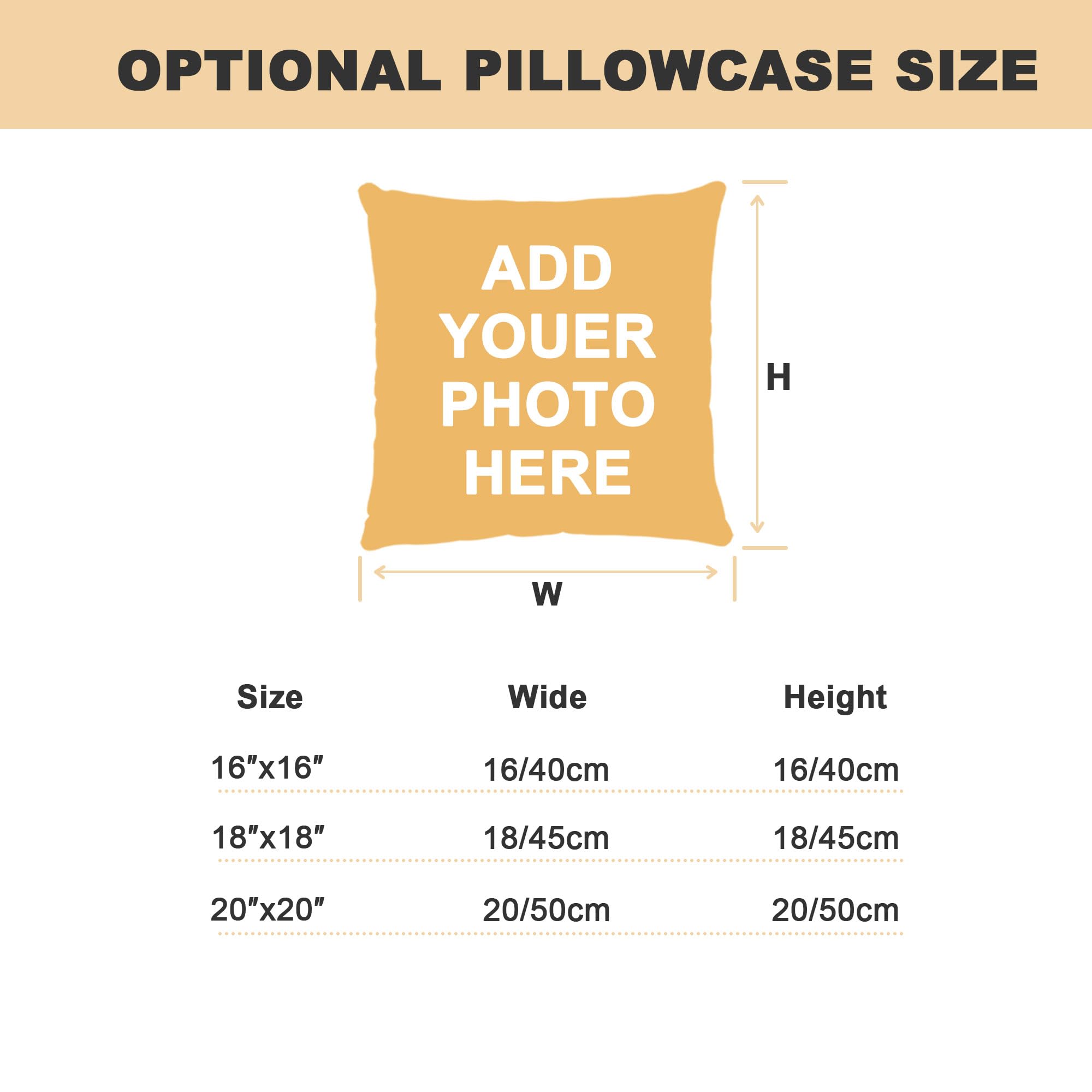GagetElec Custom Pillows with Picture (20 Inch X 20 Inch Optional Pillow Insert) Personalized Couple PillowCover,Optional Two-Sides Design Printed,Custom Gifts for Couples,Mother,Father